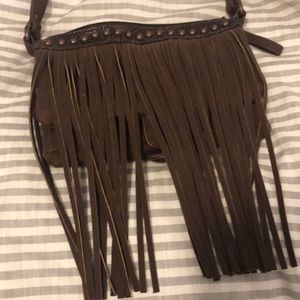 Western fringe cross body bag